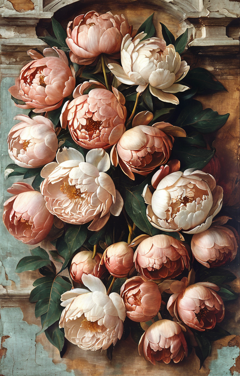 10368-710540550-masterpiece,best quality,_lora_tbh193-sdxl_0.9_,illustration,style of Michelangelo Buonarroti, decaying peonies.png